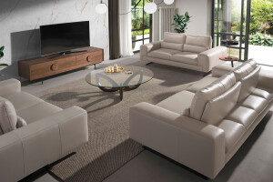 3231 - Tv Stand Walnut and Black Steel